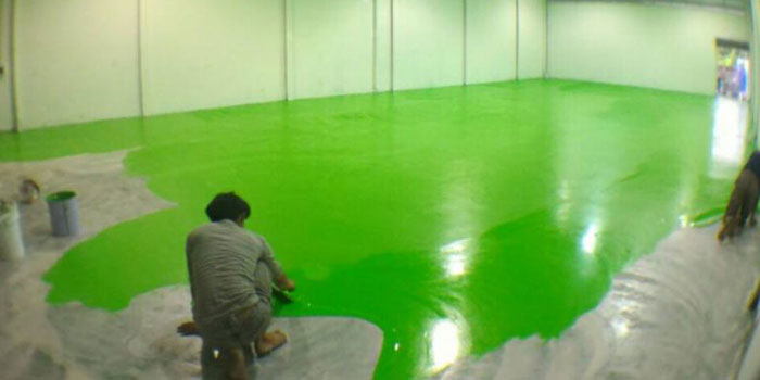 ขั้นตอนทาสี พื้น Epoxy การทำ พื้นพียู ด้วยตัวเอง